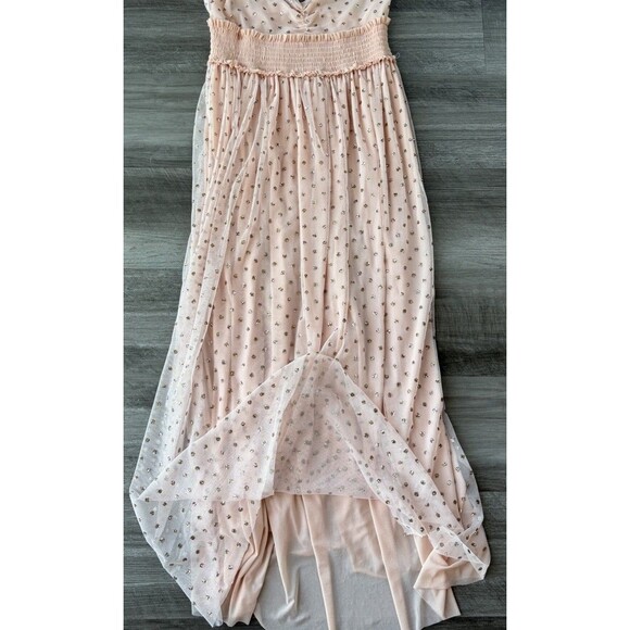 Intimately Free People Want To Have Fun Glitter Polka Dot Maxi Dress Size S Peac - Picture 2 of 11